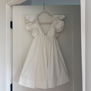 For Love and Lemons white v neck mini dress